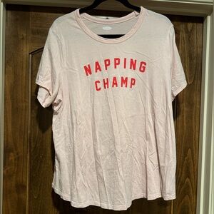 Light Pink Napping Champ Sleep T-Shirt